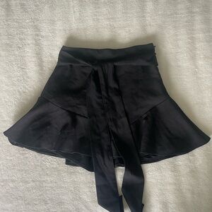 Zara Black Mini Skort with waist tie